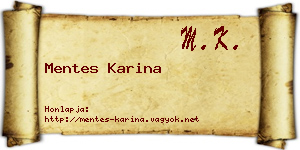 Mentes Karina névjegykártya